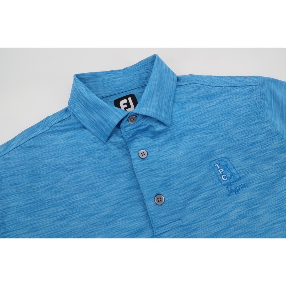 Footjoy TPC Sawgrass Players Polo Shirt Mens Small Blue Striped Golf Performance